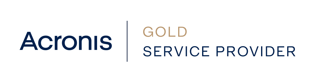 Logotipo de Acronis Gold Service Provider, una empresa de ciberseguridad. Socio comercial de Slyn
