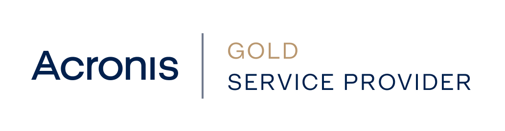 Slyn es Gold Service Provider de Acronis. Logotipo de Acronis Gold Service Provider, una empresa de ciberseguridad. Socio comercial de Slyn